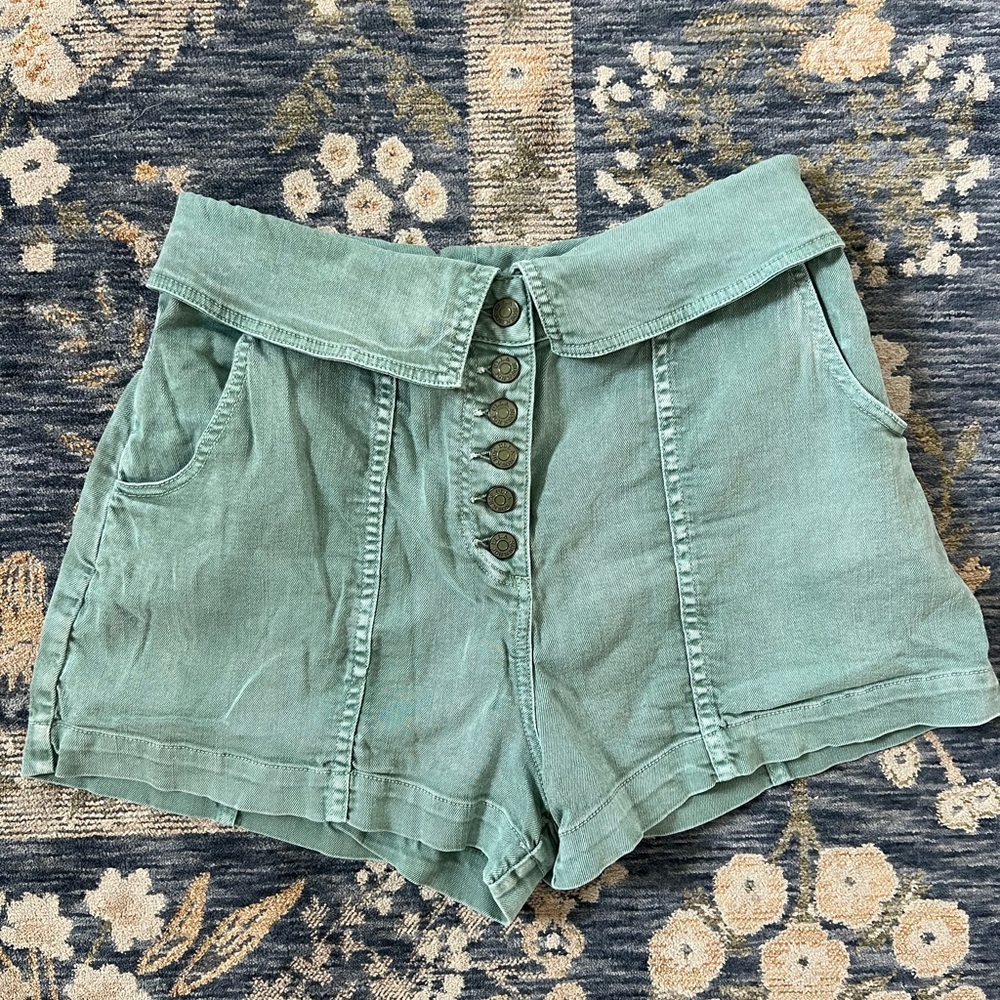 ULLA JOHNSON Kase Foldover Denim Shorts